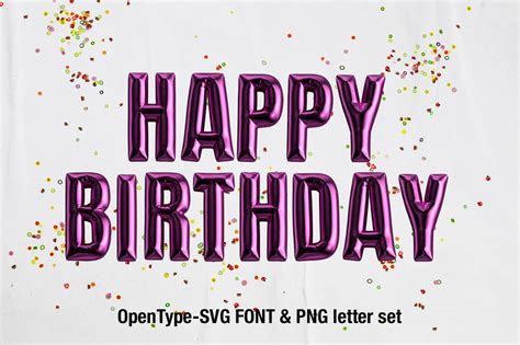 Happy Birthday Font On Yellow Images Creative Store