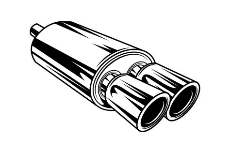 Double Exhaust Pipe Vector Illustration Graphic By Pchvector