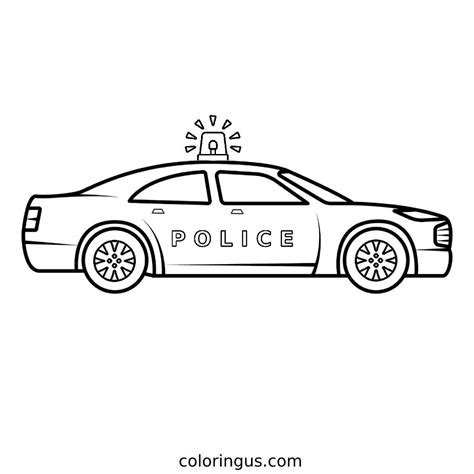 Police Car Drawing Coloring Page