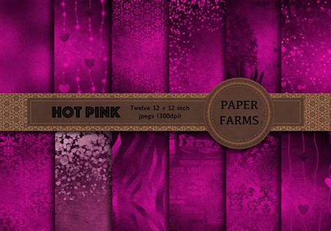 Hot Pink Digital Paper Graphic Patterns ~ Creative Market