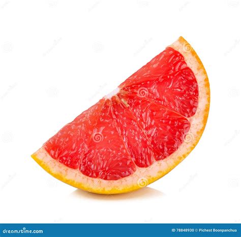Slice Of Grapefruit Isolated On The White Background Stock Photo