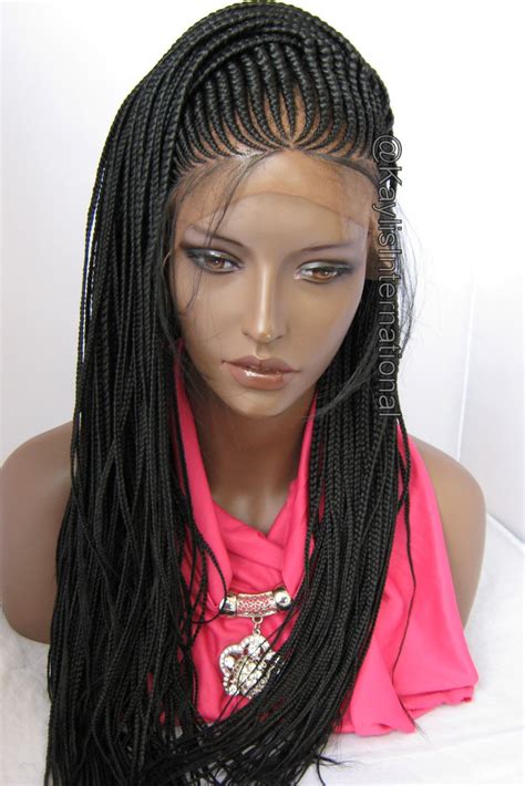 Fully Hand Braided Cornrow Lace Front Wig Sonia Color 1 In 22