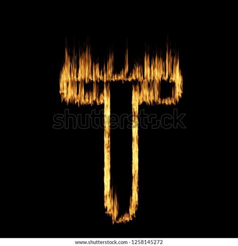 Burning Letters Fire Flame Digit Number Stock Illustration 1258145272