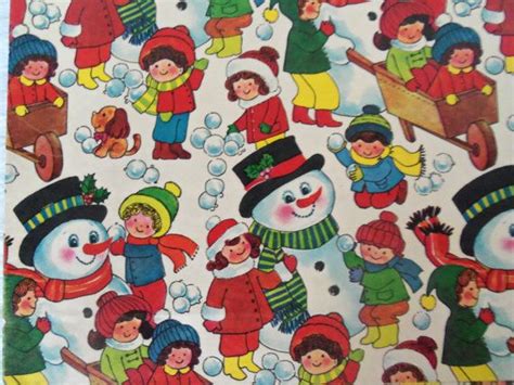 Frosty The Snowman Vintage Christmas Wrapping Paper Large 30 Etsy