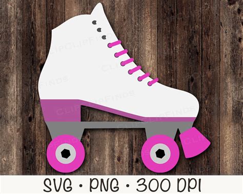 Roller Skate Svg Roller Skate Clipart Pink And White Roller Etsy Uk