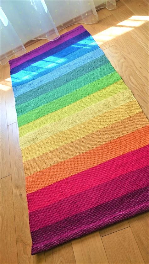 Striped Colorful Rainbow Rug Machine Washable Lgbtq Floor Etsy In