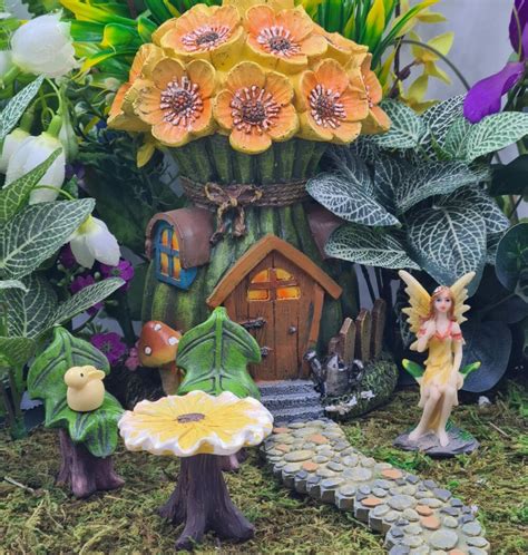 Sunflower Fairy House Set Fairy Gardens Uk