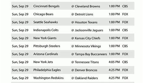 Nfl Week 7 Schedule Printable