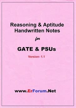 Reasoning Aptitude Handwritten Note For Gate Ese Psus V