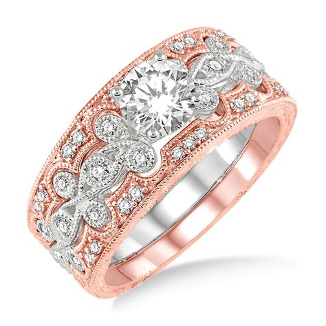 100 Carat Vintage Trio Bridal Set Engagement Ring With Princess
