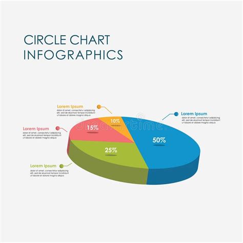 Pie Chart Circle Chart Infographics Elements 3d Vector Flat Design