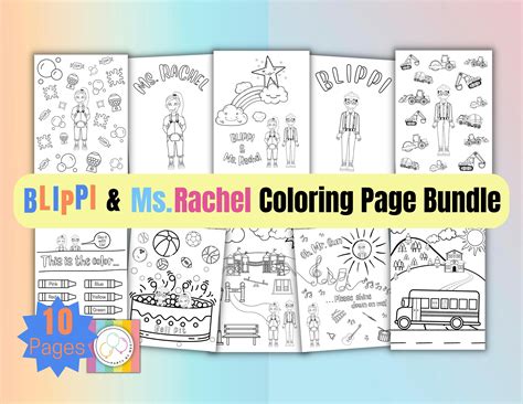 Blippi Coloring Pages Ms Rachel Coloring Pages Blippi And Etsy España