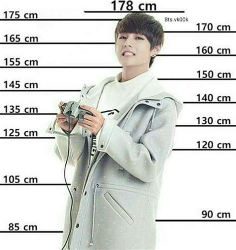A Small Height Chart With Taehyung As The Star Which Height Are All Of