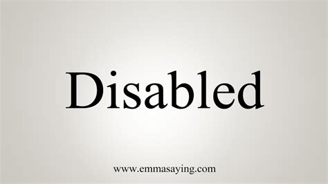 How To Say Disabled Youtube