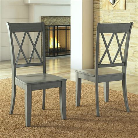 Weston Home Farmhouse Wood Dining Chair With Cross Back Set Of 2