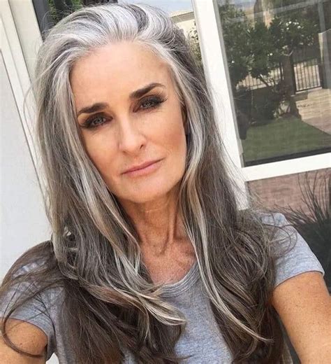 Gray dye on top of light blonde hair results in the gray hair color that's popular right now. Pin by Maria Tirado on Hair | Gray hair highlights, Long gray hair, Silver hair color