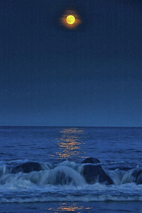 Allenhurst Beach Full Moon Rise Photograph By Raymond Salani Iii Fine