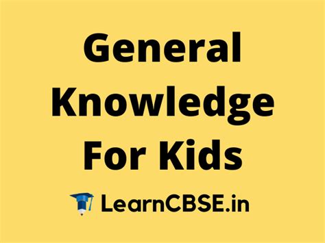 Basic General Knowledge Questions For Kids Knowledgewalls