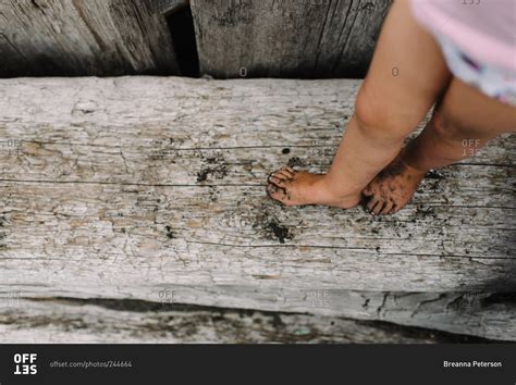 Little Girls Dirty Feet Offset Stock Photo Offset