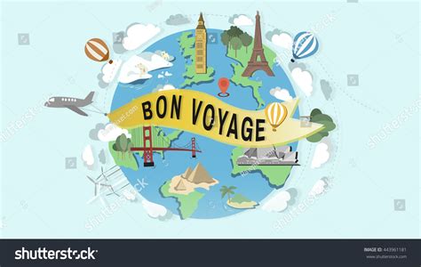 Bon Voyage Farewell Greeting Journey Travel Stock Illustration 443961181 - Shutterstock