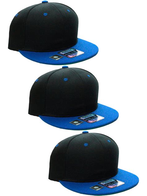 Hats Adult Plain Baseball Cap Flat Bill Snapback Blank Hat Adjustable