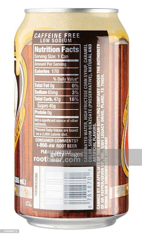 Nutrition Facts On Aampw Root Beer Can High Res Stock Photo Getty Images