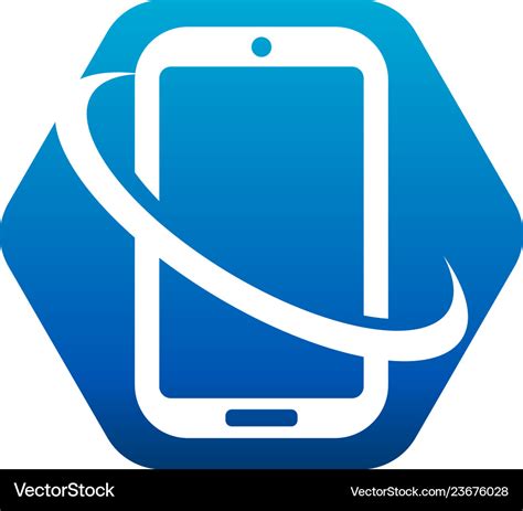 Swoosh Smart Mobile Phone Logo Icon Royalty Free Vector