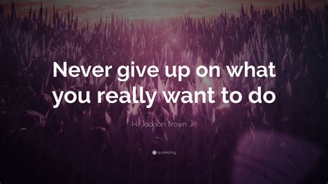 H Jackson Brown Jr Quote Never Give Up On What You Really Want To