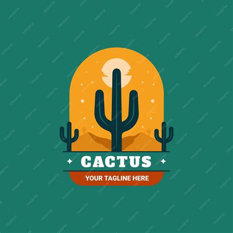 Free Vector Flat Design Cactus Logo Template
