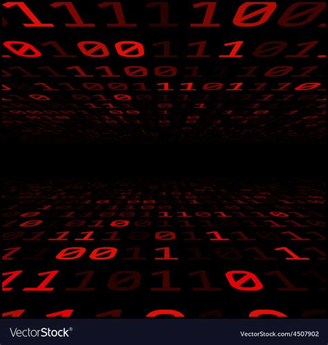 Binary Background With Red Digits Royalty Free Vector Image