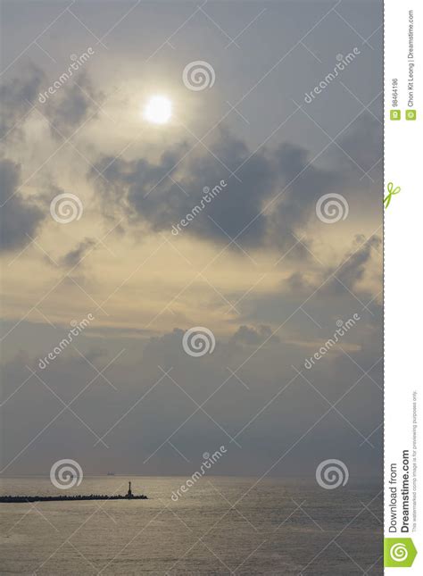 Sunset On The Famous Cijin Island Stock Photo Image Of Gold Space