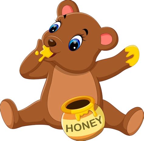 Premium Vector Bear Eating Honey