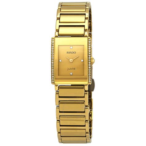 Rado Integral Jubile Quartz Diamond Gold Dial Ladies Watch R20339742