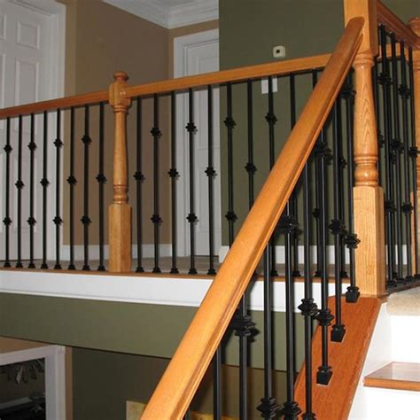 Wm Coffman Knuckle Series 44 In Satin Black Wrought Iron Classic Stair