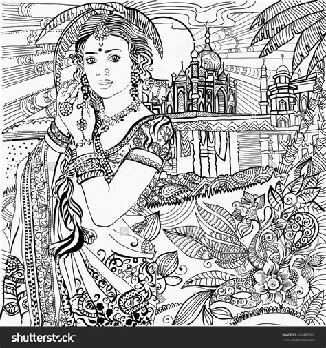 Indian Woman Coloring Page Barbie Coloring Pages Coloring Book Pages