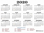 2020 Monthly Calendar With Us Holidays Free Printable Templates ...