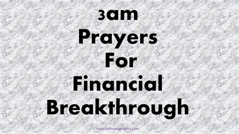 3am Prayers For Financial Breakthrough