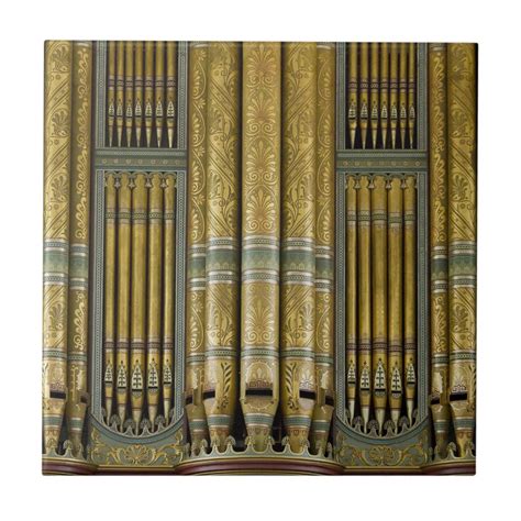 Organs Painted Green And Gold Pipes Tile Zazzle