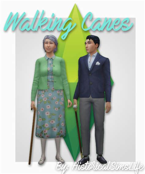 History Lovers Simblr Ts3 To Ts4 Walking Canes Sticks I Converted