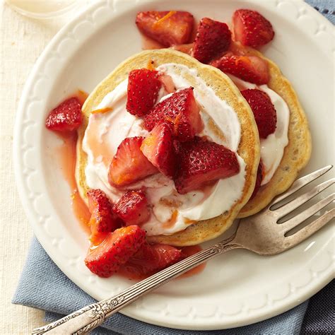 Strawberries And Cream Pancakes Recipe Eatingwell