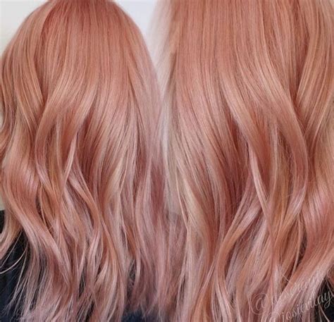 Rose Gold Peach Pink Hair Peachy Pink Hair Rose Gold Hair Blonde