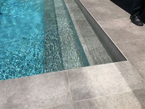 N Kos Light Grey Anti Slip Porcelain Tile For The Pool Surrounds And External Stair Case