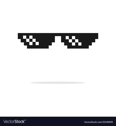 Funny Pixelated Boss Sunglasses Gangster Thug Vector Image