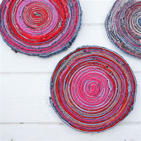 Upcycled Fabric Placemats Made With Denim And Wool Scraps Recycled