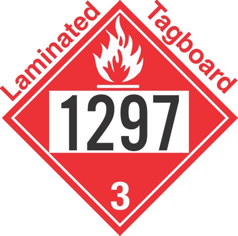 Flammable Class 3 Un1297 Tagboard Dot Placard
