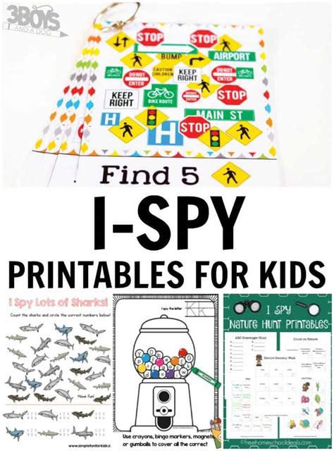 Over 25 Fun I Spy Printables For Kids 3 Boys And A Dog