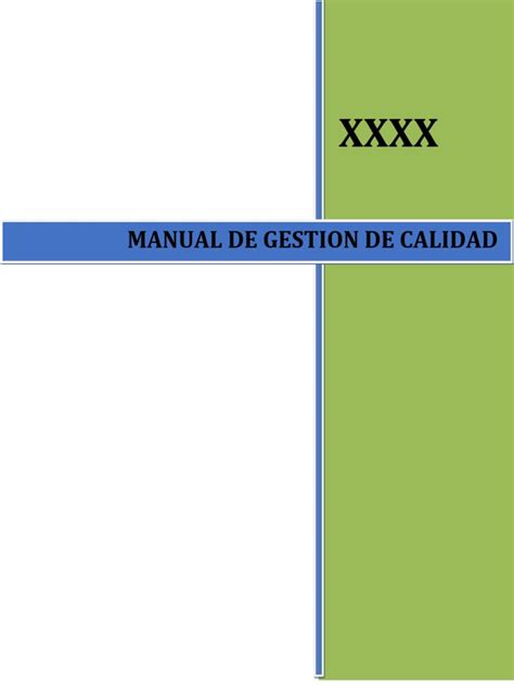 Modelo Manual De Calidad Pdf Calidad Comercial Gestión De La
