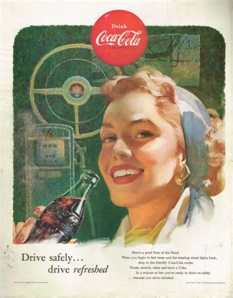 1950s Big Original Vintage Coca Cola Mid Century Girl Gas Station Art Print Ad 2499 Picclick