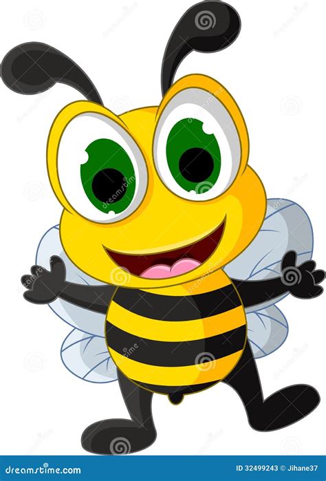 Happy Little Bee Cartoon Stock Photos Image 32499243