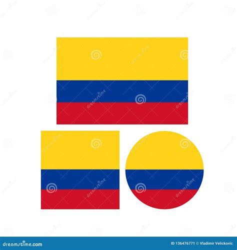 Colombia Flags Republic Of Colombia Stock Vector Illustration Of